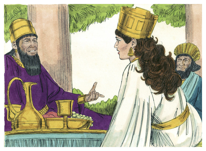 Ester pedindo ao rei assuero